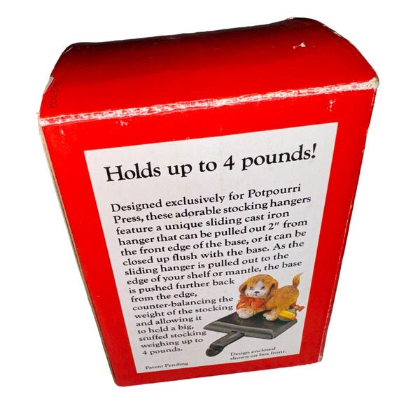 Vintage Hand Painted Santa Christmas Stocking Hanger Holder With Cast Iron Base - Picture 10 of 12